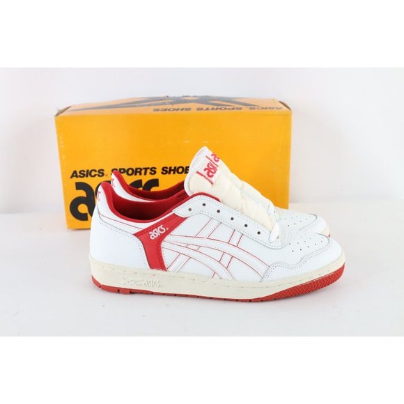 NOS Vintage 90s Asics Mens 10.5 Spell Out Outrage Lo Sneakers Shoes White Red main image 8